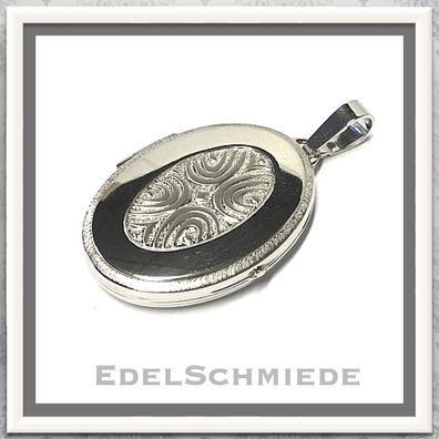 Anhänger als Medaillon 925 Silber mit Sruktur