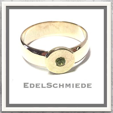 Damenring mit Peridot in 333 Gelbgold Bandring #66
