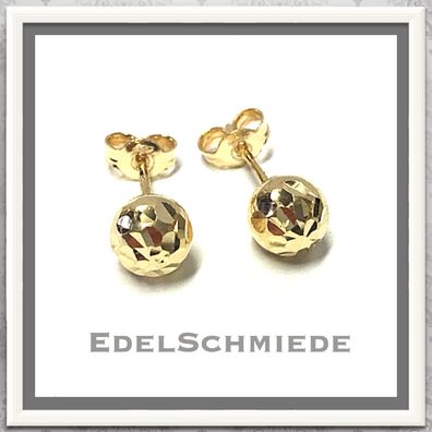 Kugelohrstecker in 585 Gold mit Diamantierung