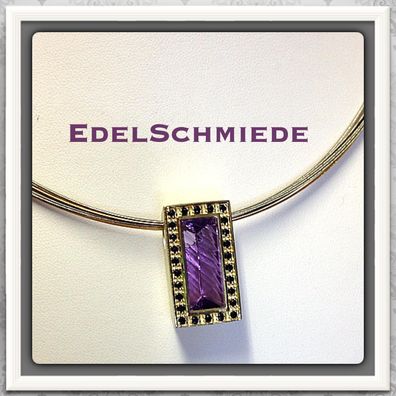 einmaliger Anhänger 925 Amethyst in Sonderschliff