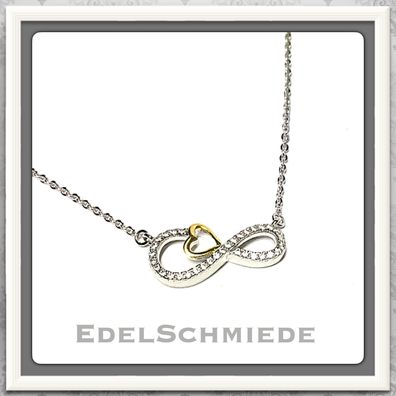 Collier 925 Silber als Unendlichkeit mit Zirkonia