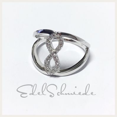 Silberring Unendlichkeitsacht in 925/- + Zirk. #58