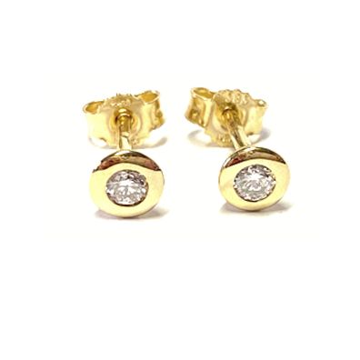 Ohrring 585/- Gelbgold Brillant 0,16ct wsi Ohrstecker Solitär