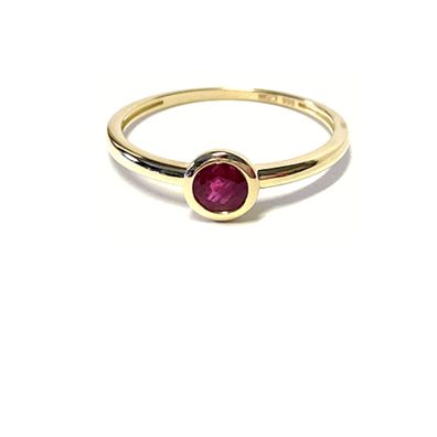 Goldring Rubin rund facettiert 585/- GG Gelbgold #54