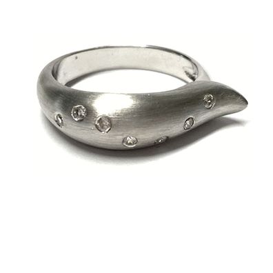 Silberring 925 Silber rhodiniert Zirkonia matt Schmuckring #54