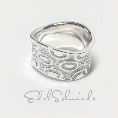 Ring gewellt Ornament 925/- Sterling Silber Bandring Partnerring #53