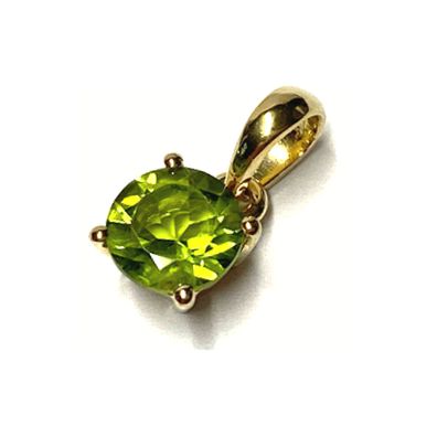 Anhänger 925/- vergoldet Peridot rund facettiert Kettengleiter