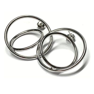 Ohrstecker 925/- Silber rhodiniert modern Ohrring Trendschmuck