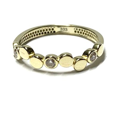Ring 333/- Gelbgold Zirkonia Schmuckring einfarbig Glanz moderne Form #60
