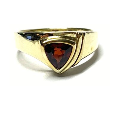 Goldring 333/- Gold Granat rot dreieck Schmuckring Ring #53