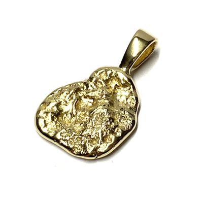 Anhänger 333 Gold Nugget geschmolzen Kettenanhänger Unikat