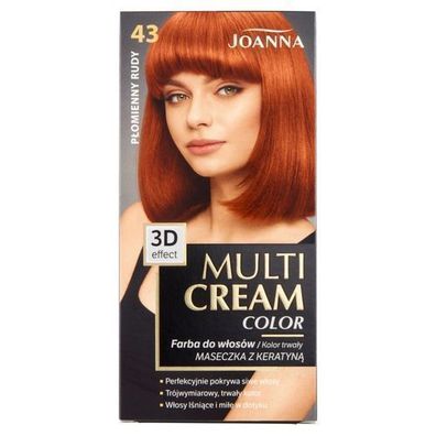 Joanna Multi Creme Haarfarbe 43 Flammenrot - Professionelle Intensivfarbe