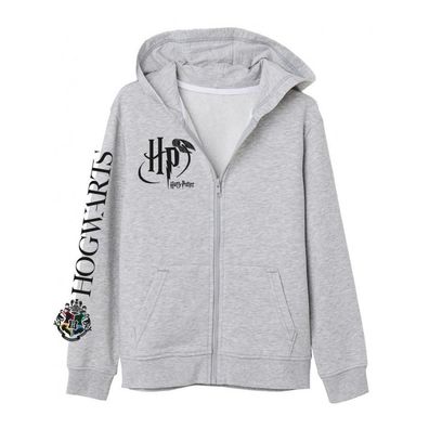 Harry Potter Jacke mit Kapuze, grau, Größen 134 bis 164 - Größe: 134/140