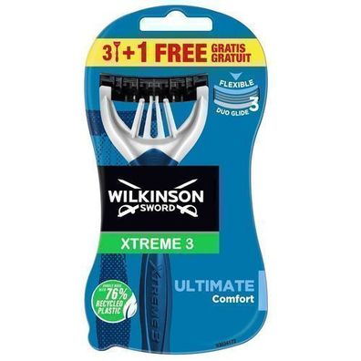 Wilkinson Xtreme3 Ultimate Plus Herrenrasierer, 4 Stéck: Premium Rasierer fér Herren