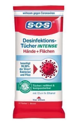 SOS Intense Desinfektionstücher, 10 Stk