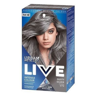 Schwarzkopf Live Urban Metallic Haarfarbe U72 Dusty Silver - Moderner urbaner Stil