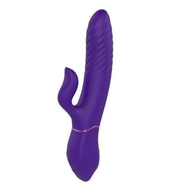 Beheizter Hasenvibrator mit Push & 9 Modi - Dunkelblau