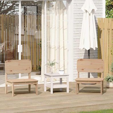 vidaXL Gartenstühle 2 Stk. 60x52,5x72 cm Massivholz Kiefer