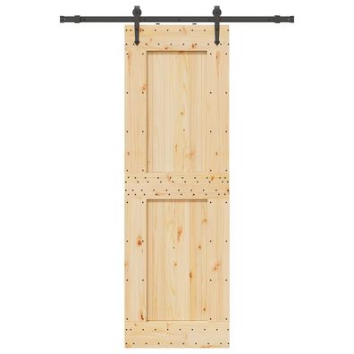 vidaXL Schiebetür mit Beschlag 70x210 cm Massivholz Kiefer
