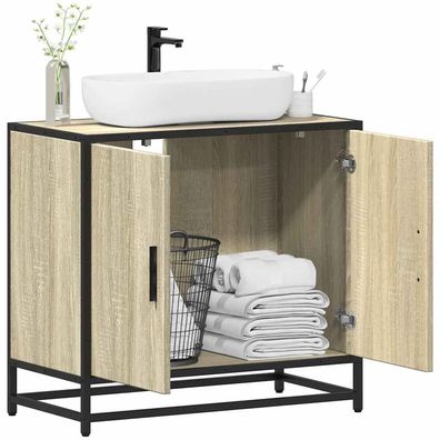 vidaXL Badschrank Sonoma-Eiche 65x33x60 cm Holzwerkstoff