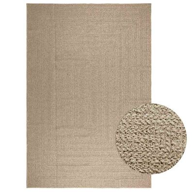 vidaXL Teppich ZIZUR Beige 240x340 cm Jute-Optik Indoor und Outdoor