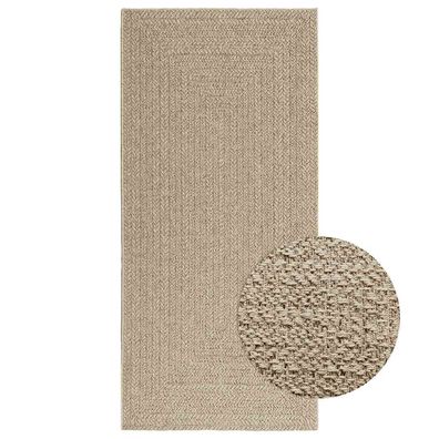 vidaXL Teppich ZIZUR Beige 100x200 cm Jute-Optik Indoor und Outdoor