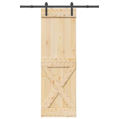 vidaXL Schiebetür mit Beschlag 70x210 cm Massivholz Kiefer
