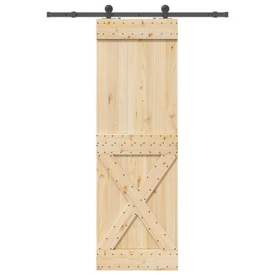 vidaXL Schiebetür mit Beschlag 70x210 cm Massivholz Kiefer