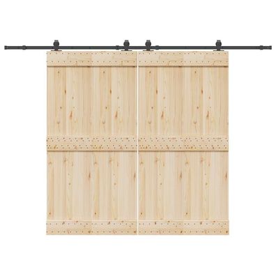 vidaXL Schiebetürbeschlag-Set 305 cm Stahl Schwarz