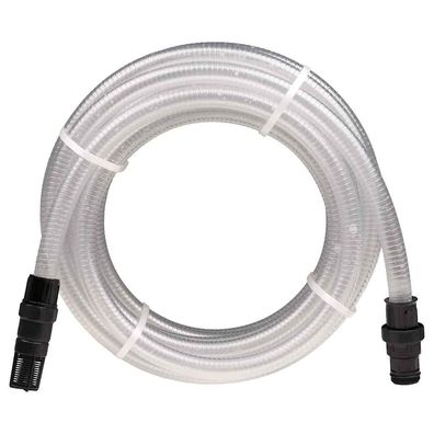 vidaXL Saugschlauch mit PVC-Anschlüssen Transparent 1" 10 m PVC