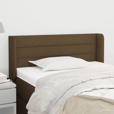 vidaXL Kopfteil mit Ohren Dunkelbraun 93x16x78/88 cm Stoff
