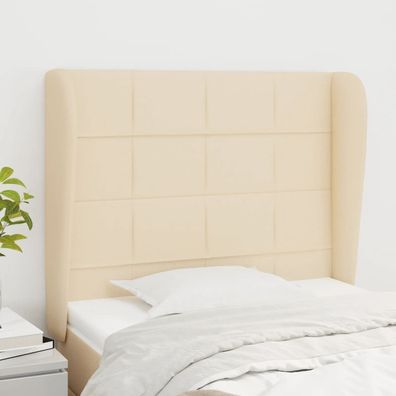 vidaXL Kopfteil mit Ohren Creme 93x23x118/128 cm Stoff