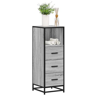 vidaXL Badschrank Grau Sonoma 35x37,5x100 cm Holzwerkstoff