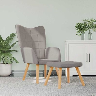 vidaXL Relaxsessel mit Hocker Taupe Stoff