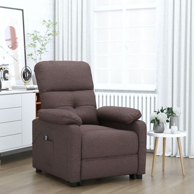 vidaXL Relaxsessel Elektrisch Dunkelbraun Stoff