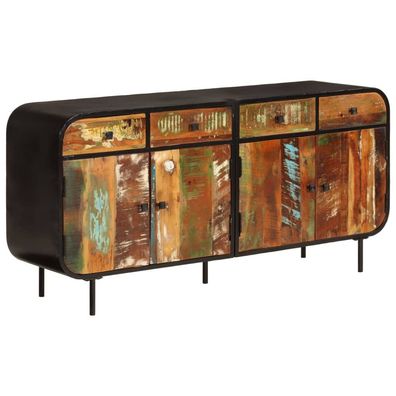 vidaXL Sideboard 140x35x70 cm Altholz Massiv und Metall