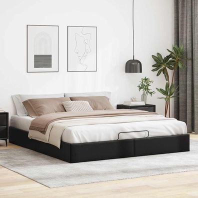 vidaXL Ottoman-Bett ohne Matratze Schwarz 180x200 cm Kunstleder