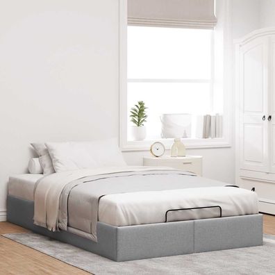 vidaXL Ottoman-Bett ohne Matratze Hellgrau 120x190 cm Stoff