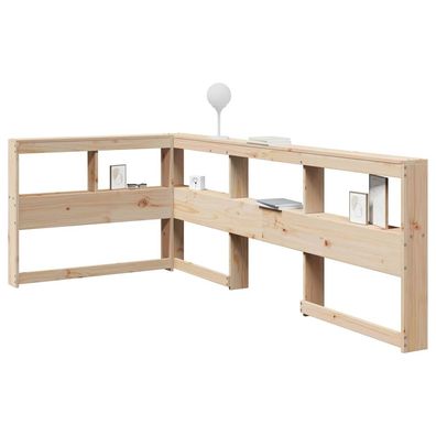 vidaXL Kopfteil mit Bücherregal L-Form 100 cm Massivholz Kiefer