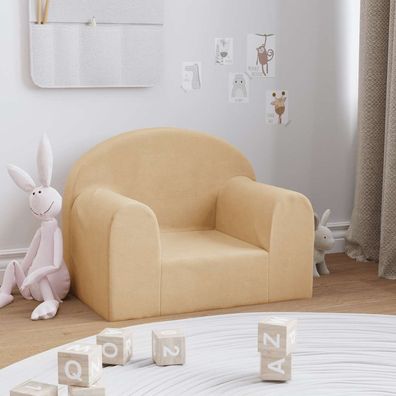 vidaXL Kindersofa Creme Weicher Plüsch