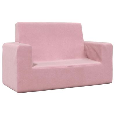 vidaXL Kindersofa 2-Sitzer Rosa Weich Plüsch