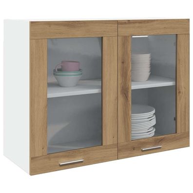 vidaXL Hängeglasschrank Lyon Artisan-Eiche 80x31x60 cm Holzwerkstoff