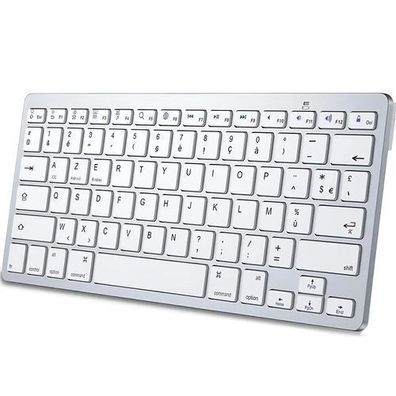 Tastatur Bluetooth kabellos Kompatibel mit PC Computer Laptop Windows Weiss Retoo