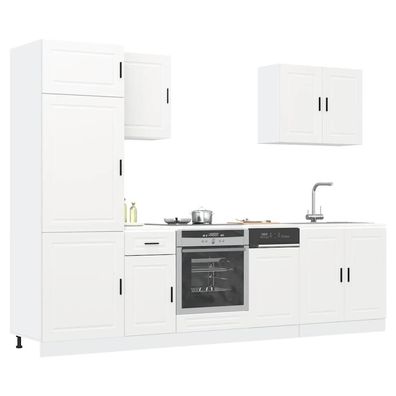 vidaXL 7-tlg. Küchenschrank-Set Kalmar Weiß Holzwerkstoff