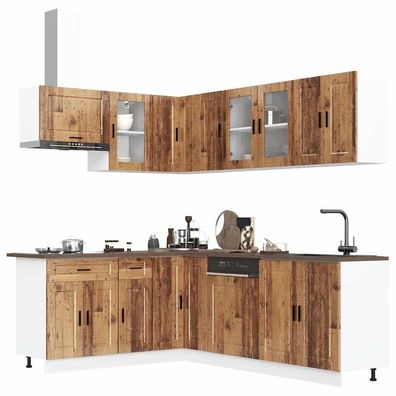 vidaXL 11-tlg. Küchenschrank-Set Porto Altholz-Optik Holzwerkstoff