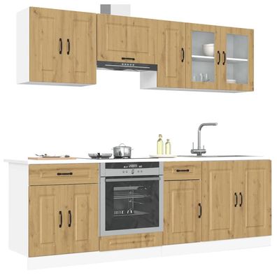 vidaXL 8-tlg. Küchenschrank-Set Kalmar Artisan-Eiche Holzwerkstoff
