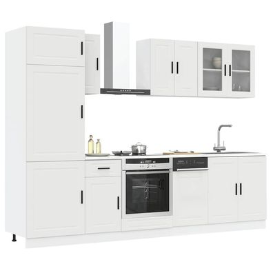 vidaXL 8-tlg. Küchenschrank-Set Kalmar Weiß Holzwerkstoff