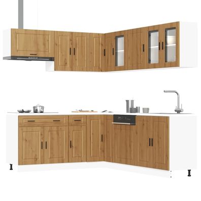 vidaXL 11-tlg. Küchenschrank-Set Porto Artisan-Eiche Holzwerkstoff