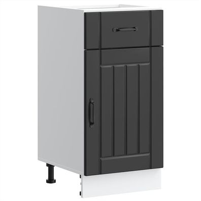 vidaXL Küchen-Unterschrank Lucca Schwarz Holzwerkstoff