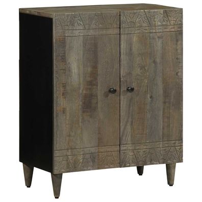 vidaXL Sideboard Hellgrau 60x33,5x75 cm Massivholz Mango